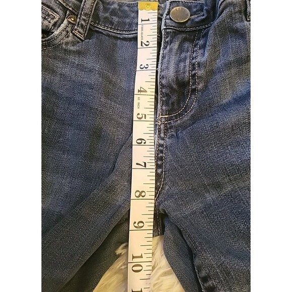 Kut from the Kloth Women 8 Catherine Blue M LowRise Straight Leg Jean Distressed - Picture 6 of 9